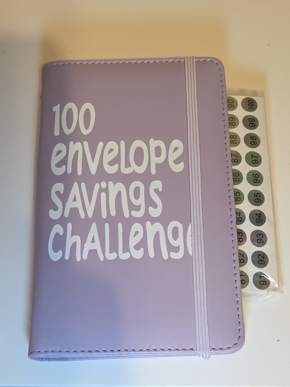 Lavender 100 Envelope Savings Challenge Notebook